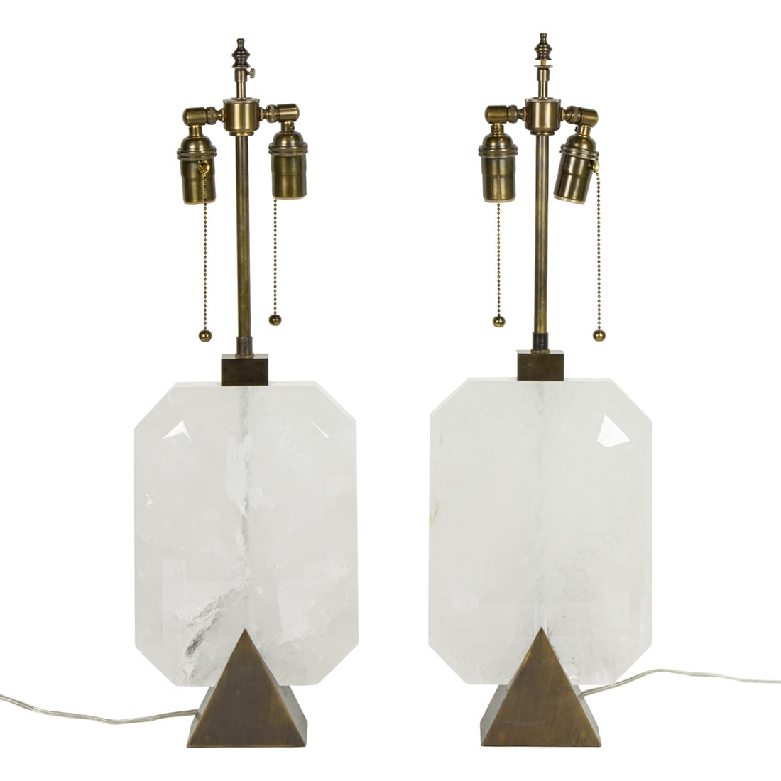 A pair of Modern rock crystal table lamps, with provenance of Phoenix Gallery, New York (1 of 3)