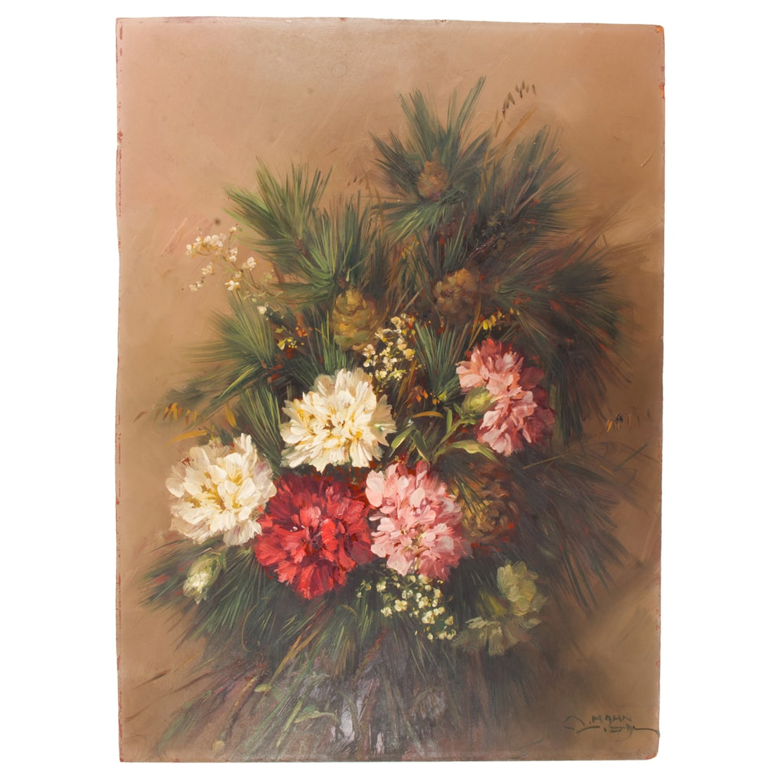 Painting, Margarita Hahn Vidal: Margarita Hahn Vidal (American, b. 1919), Still Life, oil on board, signed lower right, board (unframed): 15"h x 11"w