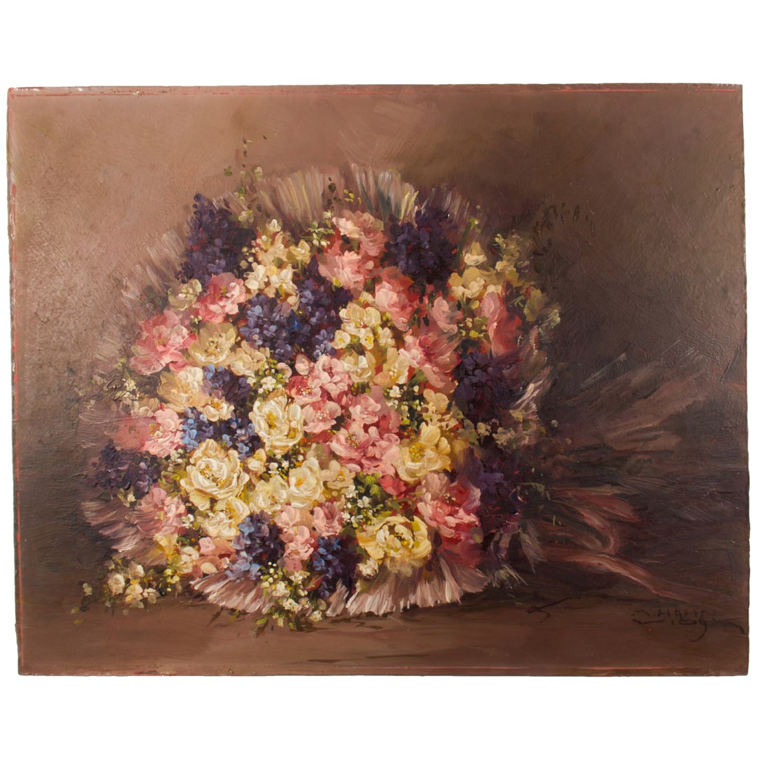 Painting, Margarita Hahn Vidal: Margarita Hahn Vidal (American, b. 1919), Still Life, oil on board, signed lower right, board (unframed): 9.5"h x 12"w