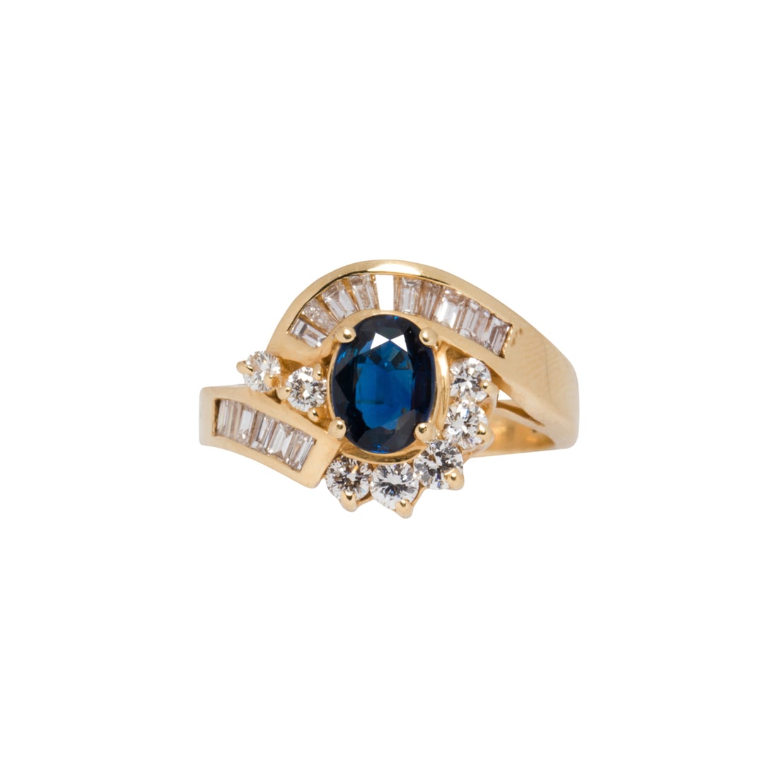 A diamond, sapphire, and 14k gold ring (1 of 2)