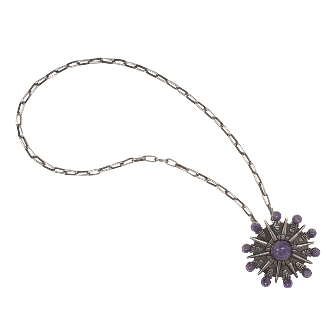 A Spratling amethyst and sterling silver convertible brooch-necklace (1 of 2)