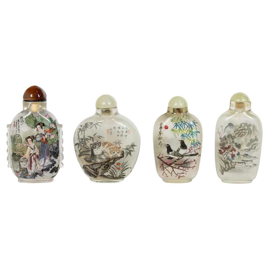 (lot of 4) Chinese inside painted snuff bottles (1 of 4)