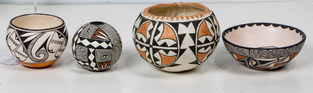 Four Acoma pueblo signed pottery vessels (1 of 1)