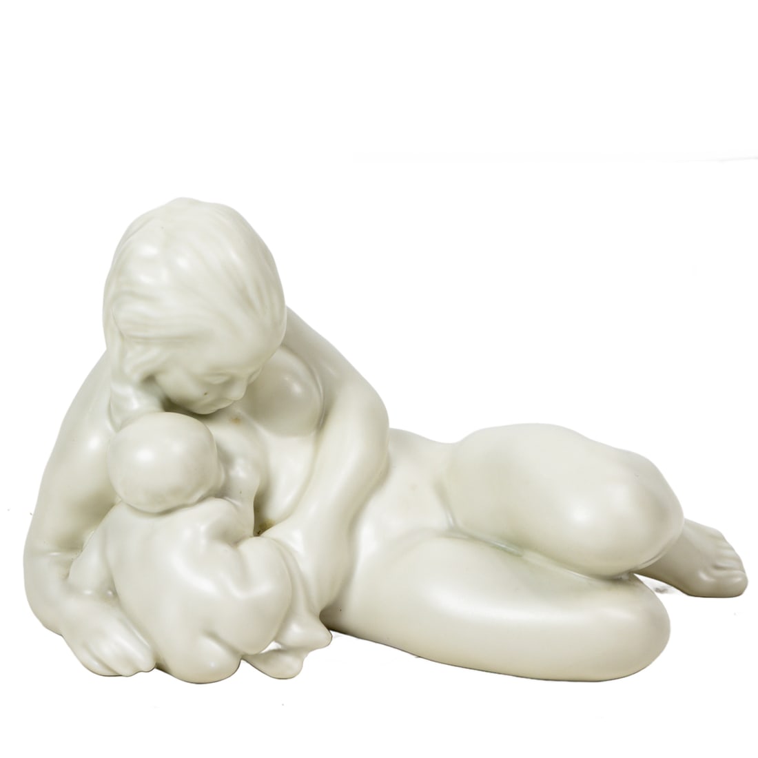 A Kai Neilsen Svendborg for Bing & Grondahl ceramic figure: A Kai Neilsen Svendborg for Bing & Grondahl ceramic figure of a mother and child, printed factory mark, 8"l