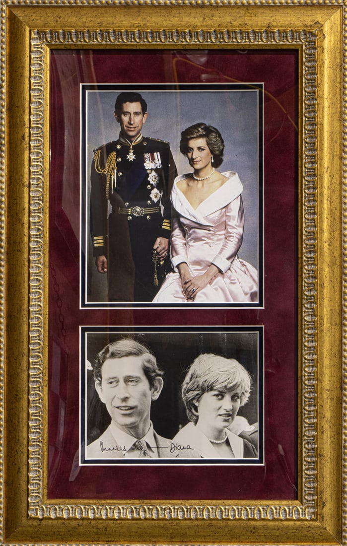 A framed signed photo of Prince Charles and Diana with COA (1 of 1)