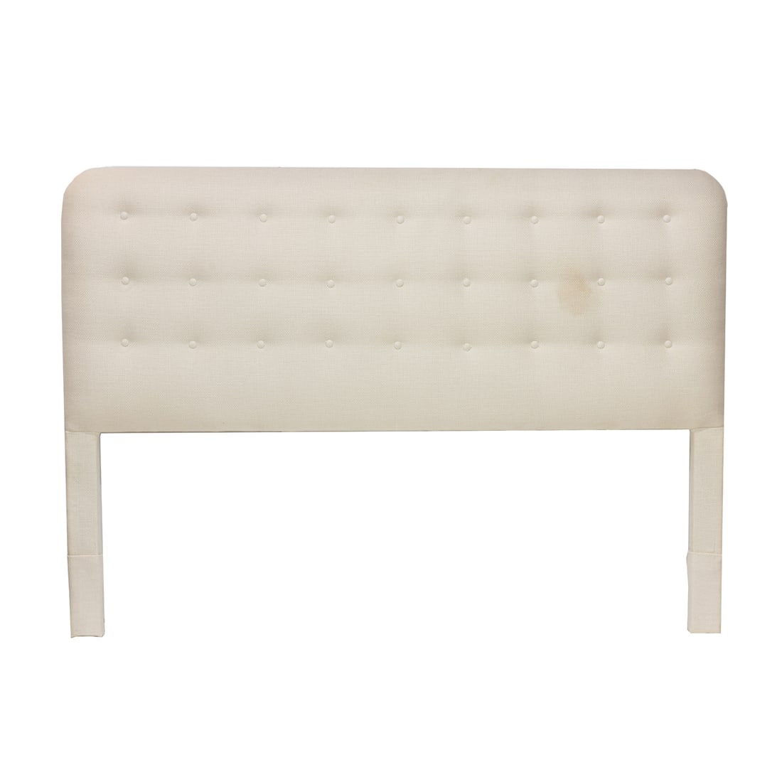A king headboard, Senator Feinstein Estate: A king headboard in white textured upholstery, 53"h x 47.5"w. Provenance: The Estate of Senator Dianne Feinstein (1933-2023)