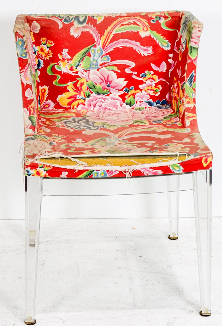 A Kartell upholstered polycarbonate 'Madmoiselle' chair designed by Philippe Starck: A Kartell upholstered polycarbonate 'Madmoiselle' chair designed by Philippe Starck, circa 2000, 29"h x 20.5"w x 19.5"d