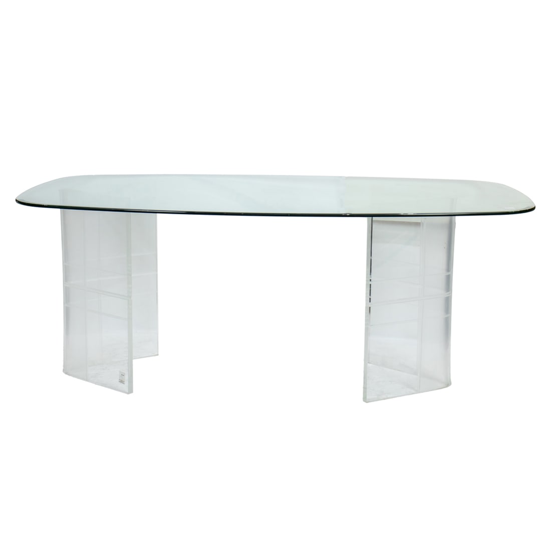 A Hollywood Regency style glass and lucite dining table (1 of 5)