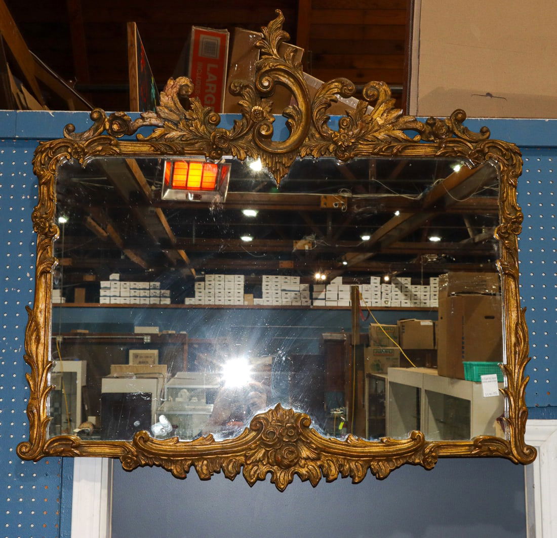 A Rococo style giltwood overmantel mirror (1 of 1)