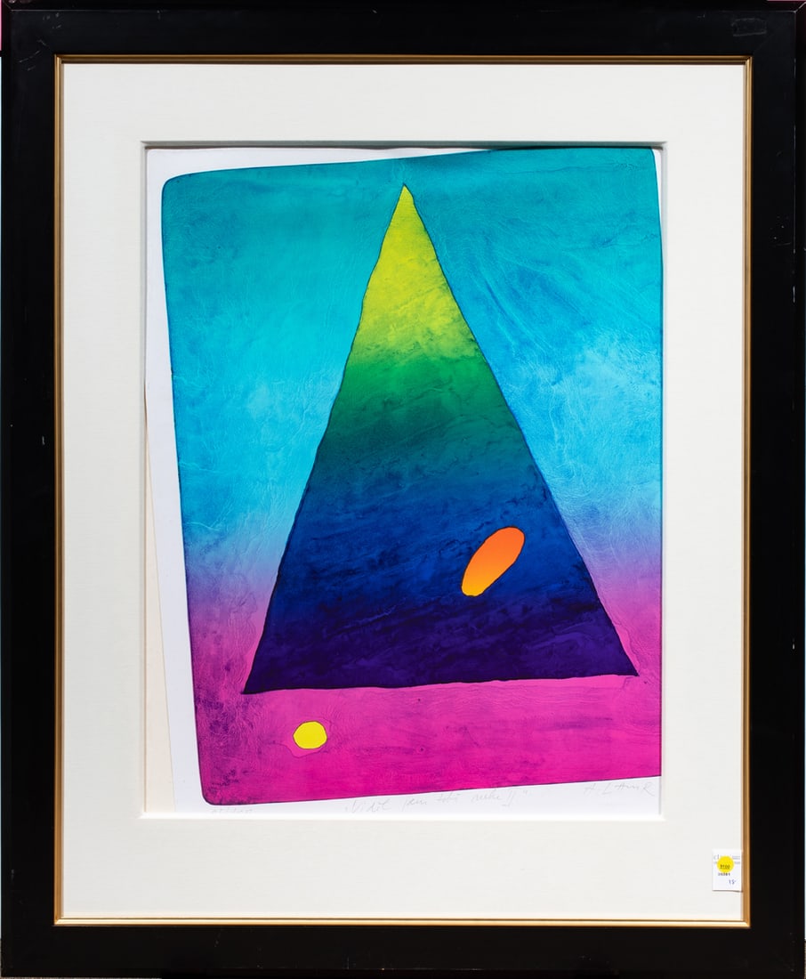 Print, Ales Lamr: Ales Lamr (Czech, 1943-2024), "Videl jsem treti nebe II," lithograph, pencil signed lower right, titled lower center, edition illegible with mat, overall (with frame): 43"h x 35"w