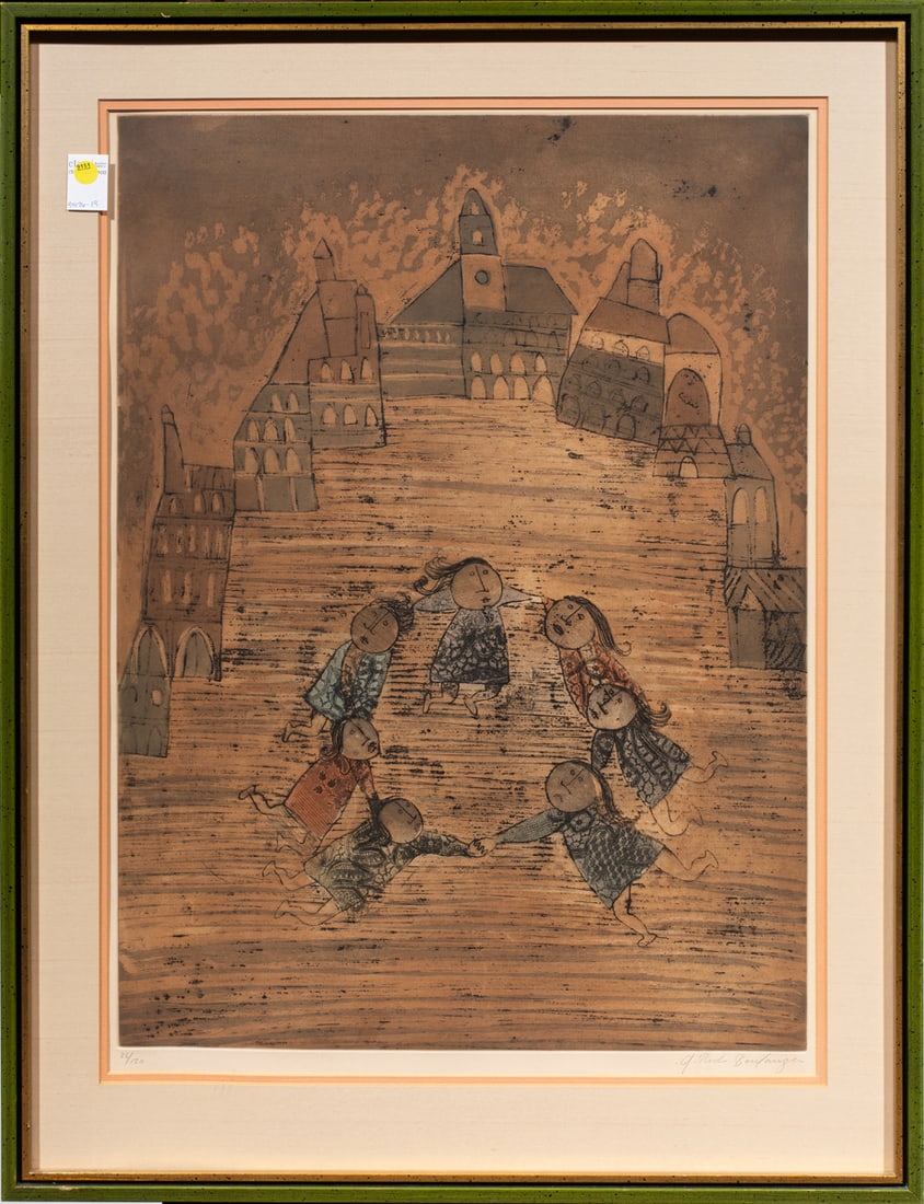 Print, Graciela Rodo Boulanger: Graciela Rodo Boulanger (Bolivian, b. 1935), Untitled, etching, pencil signed lower right, edition 26/120, overall (with frame): 37.75"h x 28.75"w