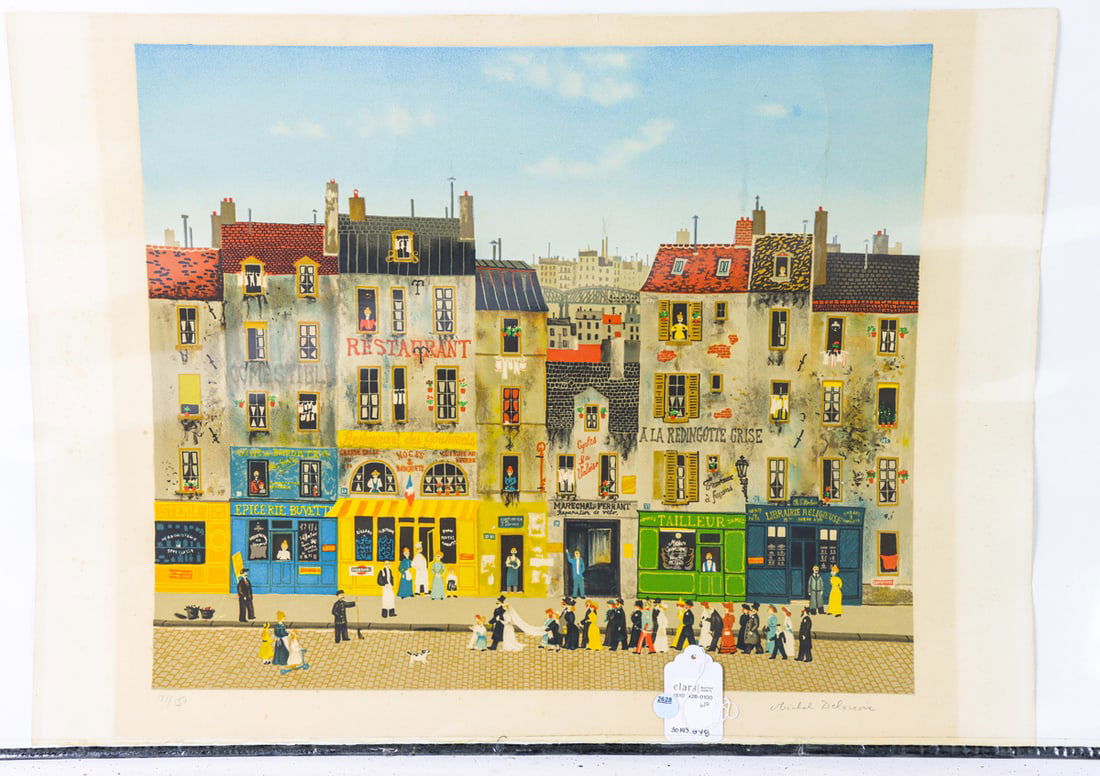 Print, Michele Delacroix: Michele Delacroix (French, b. 1933), "Le Marriage," lithograph, pencil signed lower right, edition 121/150, sheet (unframed): 22"h x 30"w