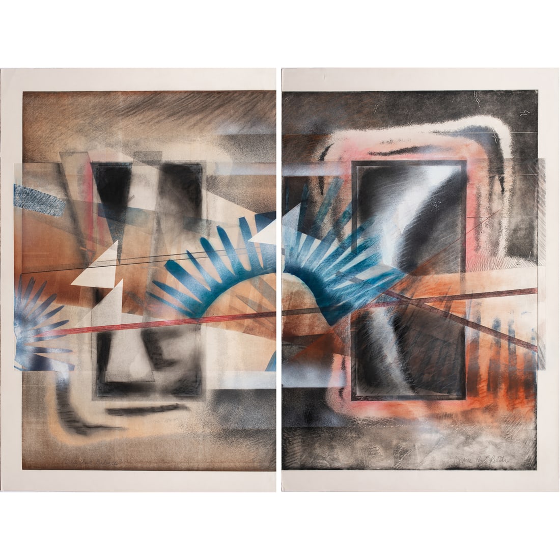 Prints, Bruce R. Bleach: (lot of 2) Bruce R. Bleach (American, b. 1950), Untitleds, etching, each pencil signed, sheet (unframed, for each): 40"h x 26"w