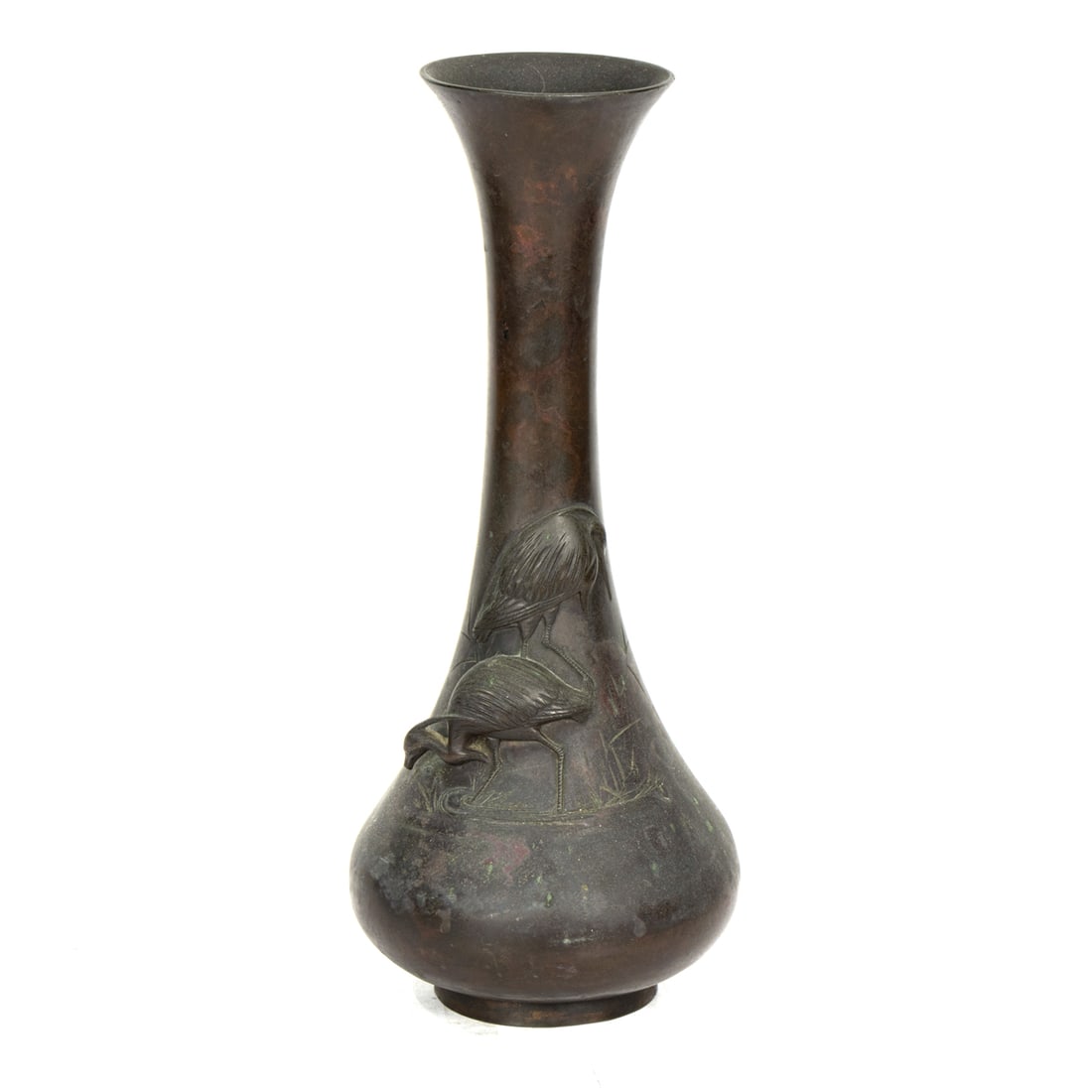 A Japanese patinated bronze bottle vase (1 of 2)