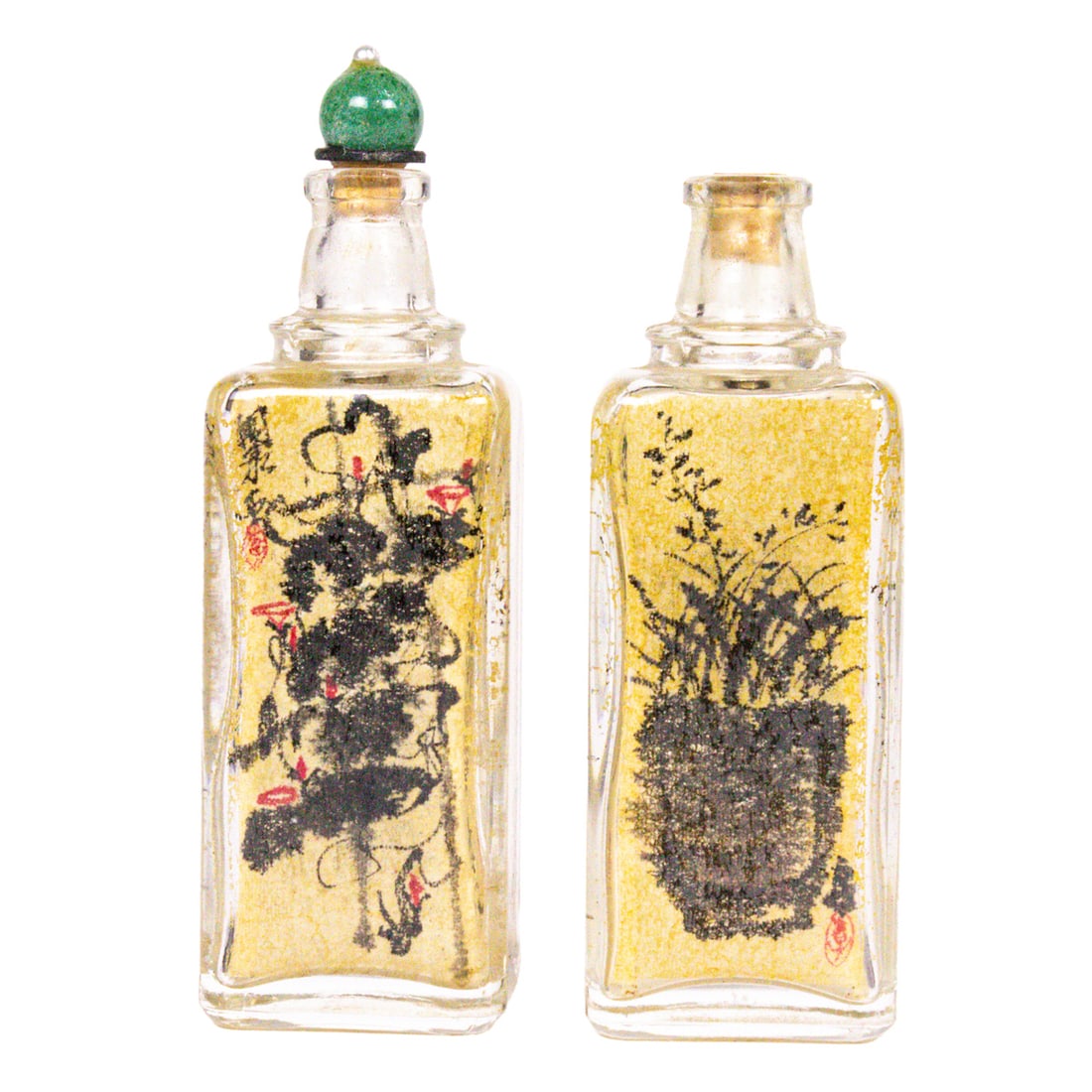 (lot of 2) Chinese inside painted glass snuff bottles (1 of 5)