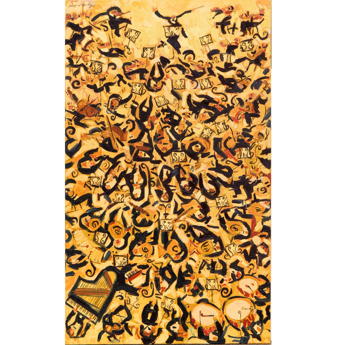 Painting, Clifford Bailey: Clifford Bailey (American, 20th/21st century), "Symphony from Above," 2012, oil on canvas, signed upper left, signed, titled, and dated verso, canvas (unframed): 60" x 36"