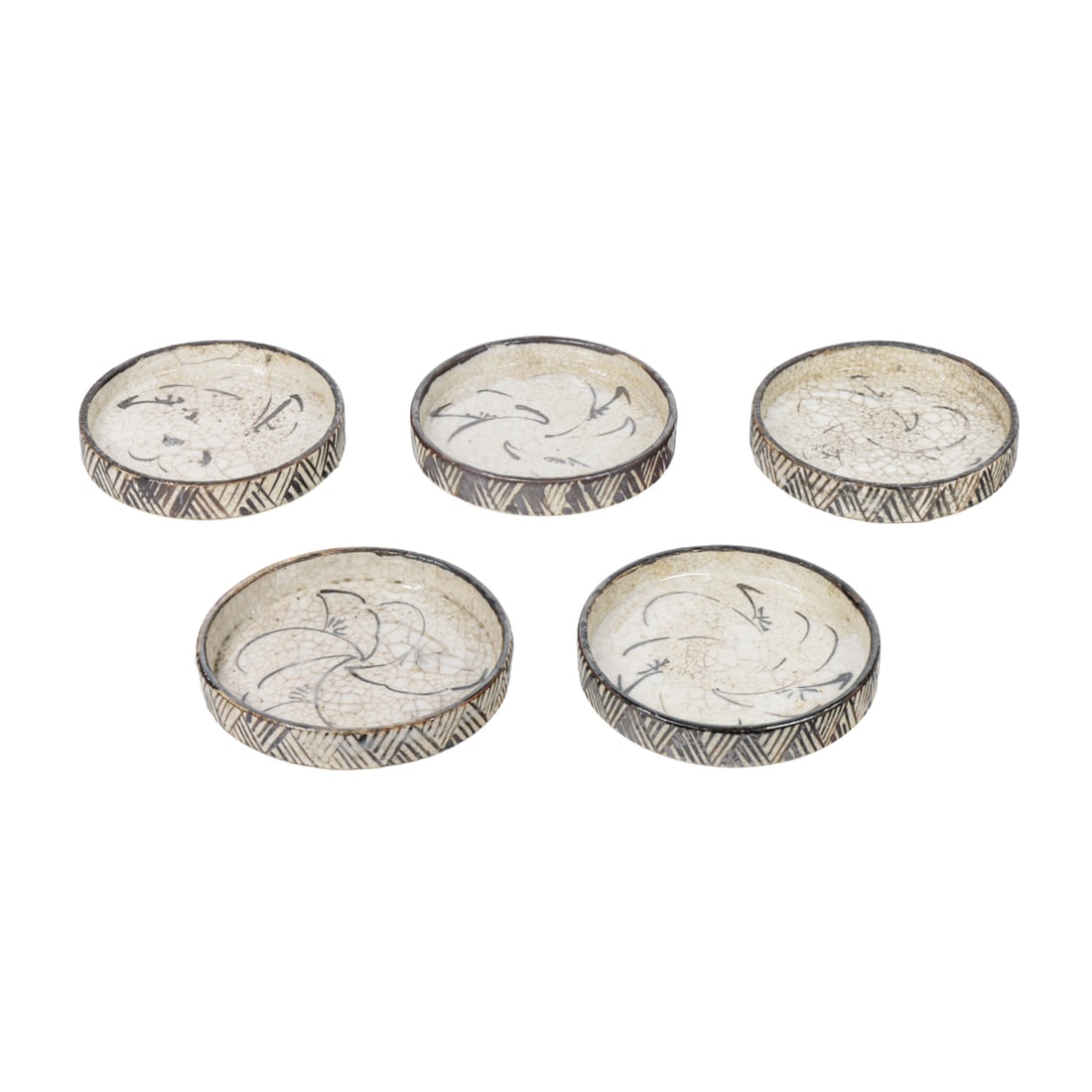 (lot of 5) Attributed to Shino Mukozuke - Stoneware Studio dishes (1 of 4)