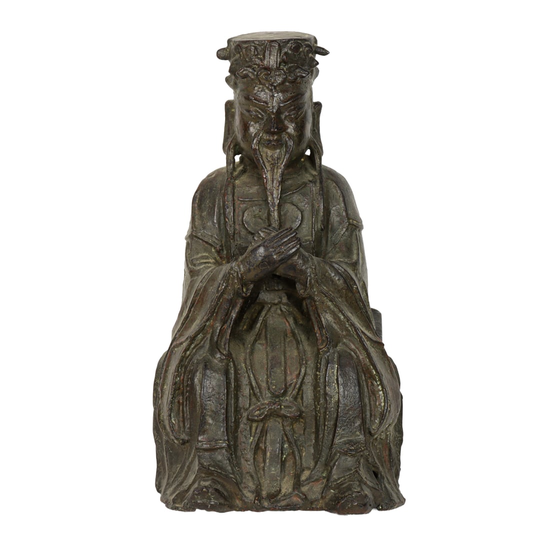 A Chinese bronze seated figure of Wenchang (1 of 4)