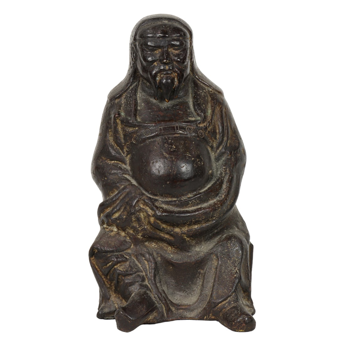 A Chinese bronze seated figure of Guandi (1 of 4)