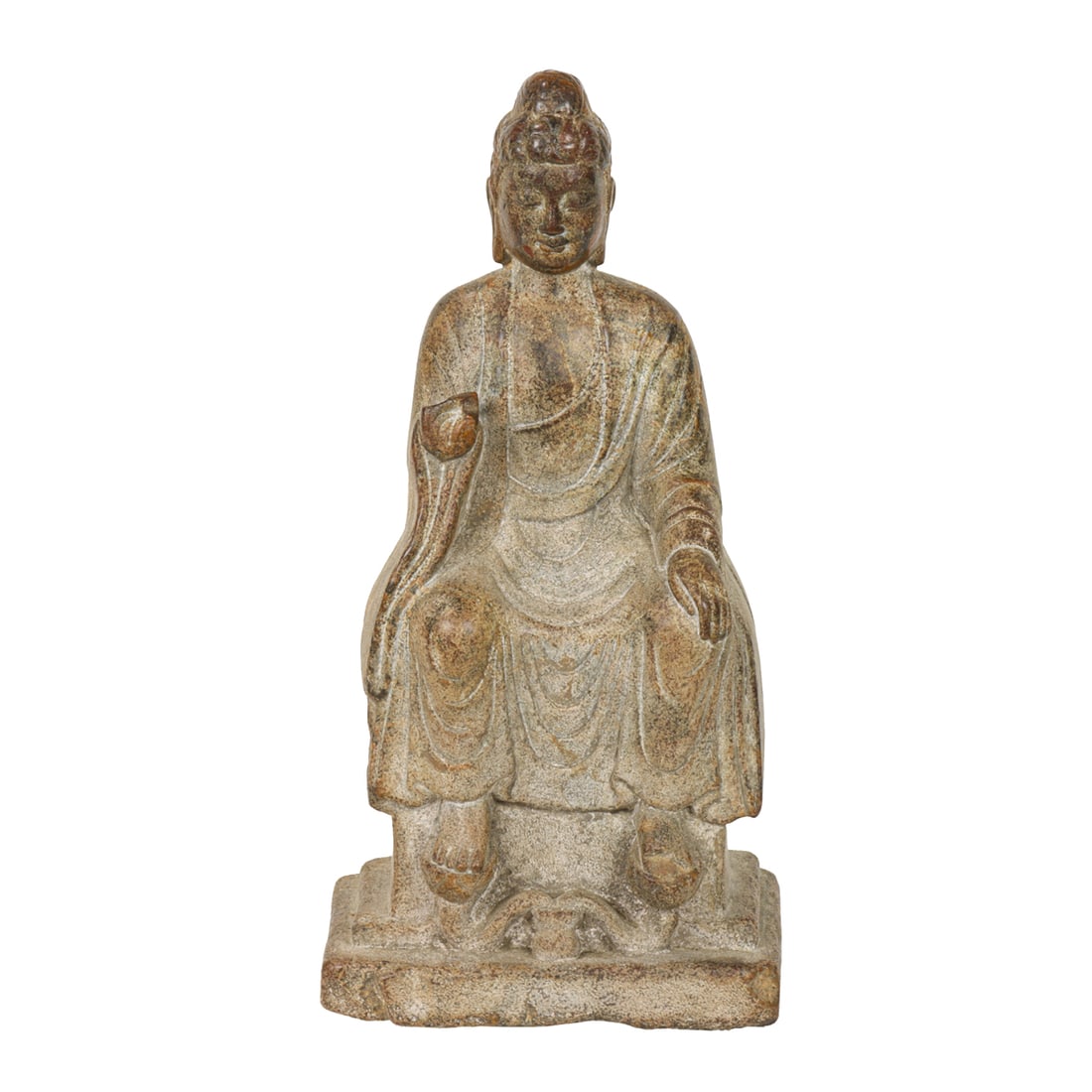A Chinese limestone seated figure of Buddha (1 of 4)