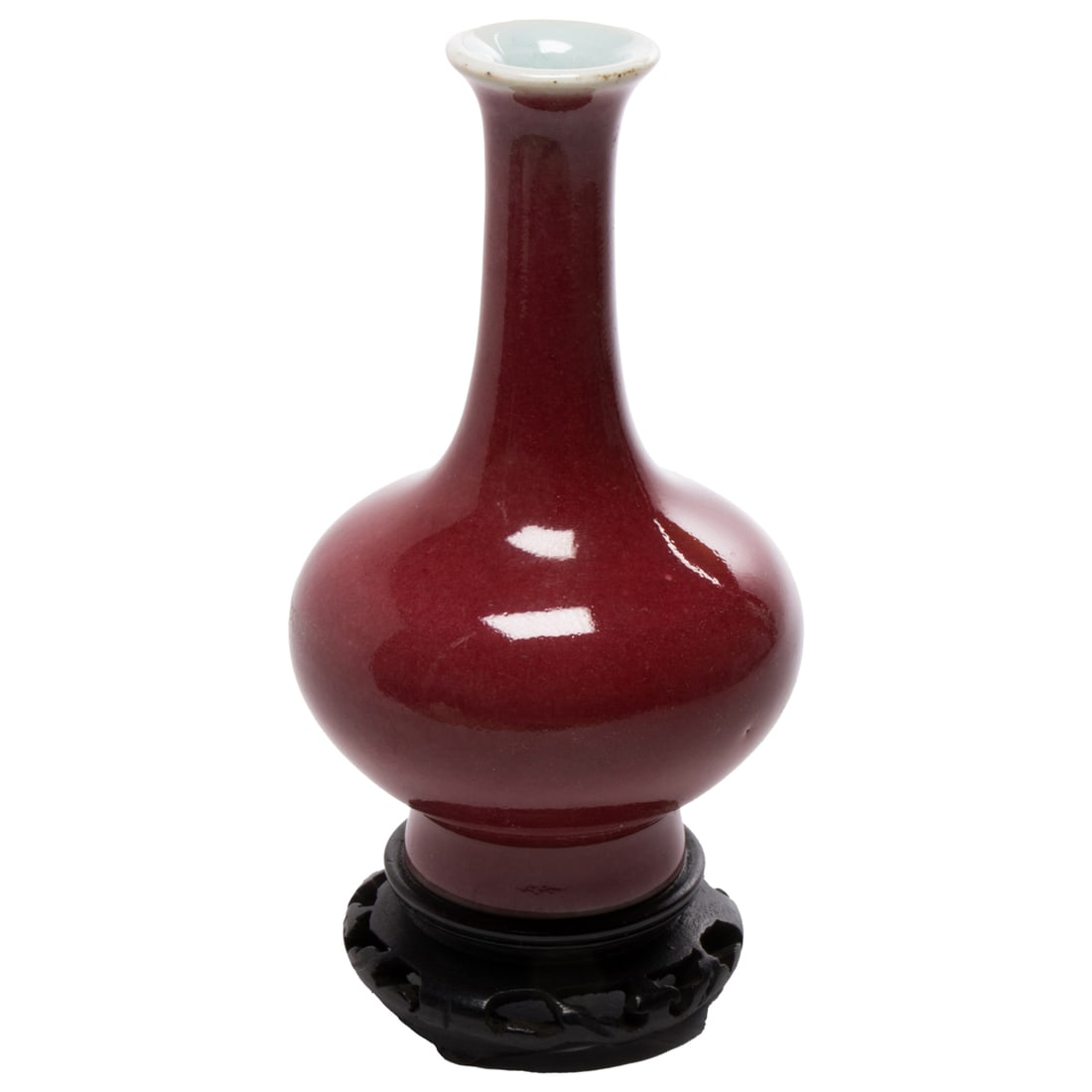 A Chinese miniature oxblood glazed bottle vase (1 of 3)