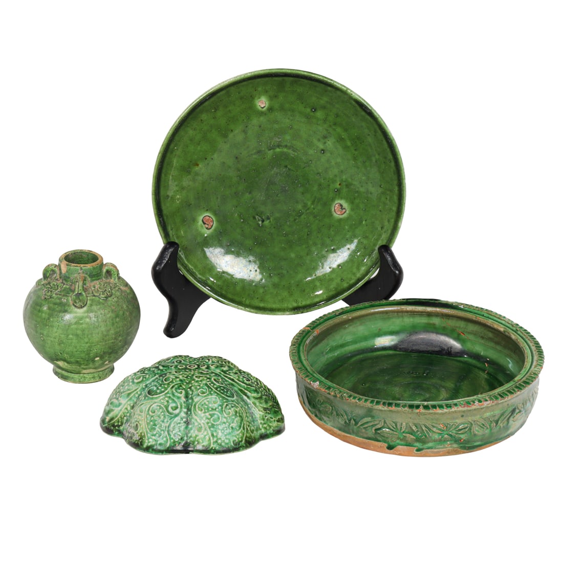 (lot of 4) Chinese lead glazed objects (1 of 5)