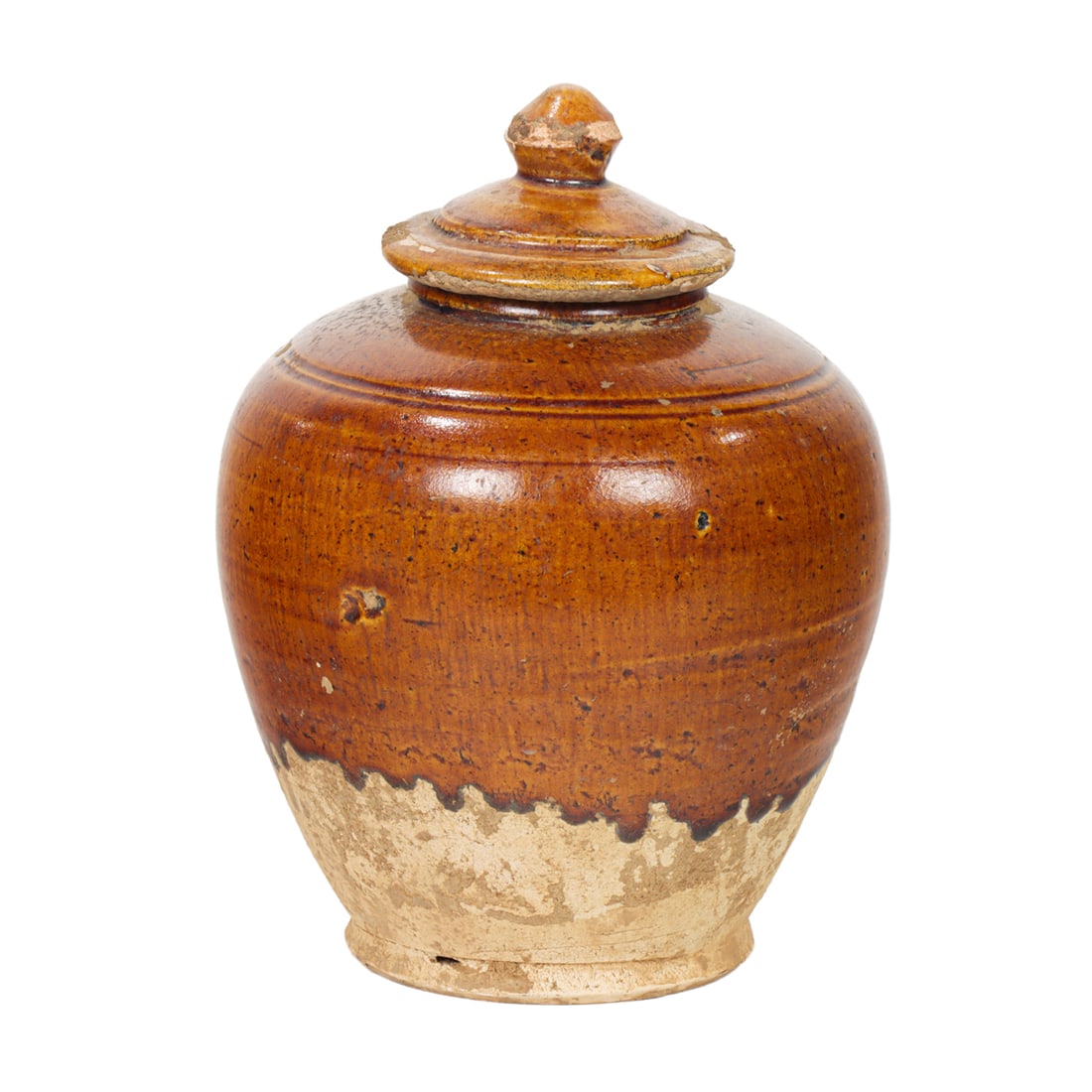 A Chinese amber glazed pottery jar and cover (1 of 5)