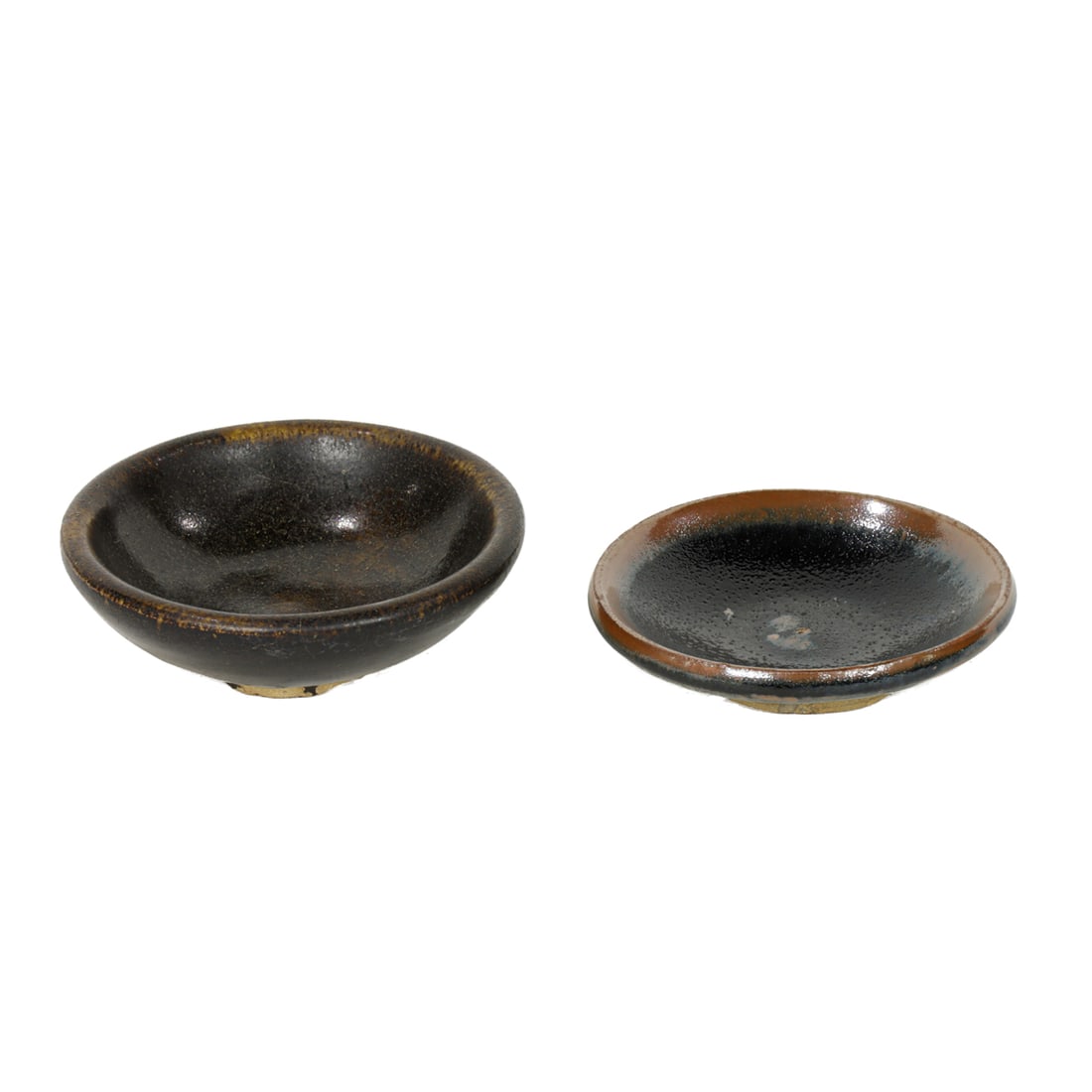 (lot of 2) Chinese brown glazed bowl and dish (1 of 4)