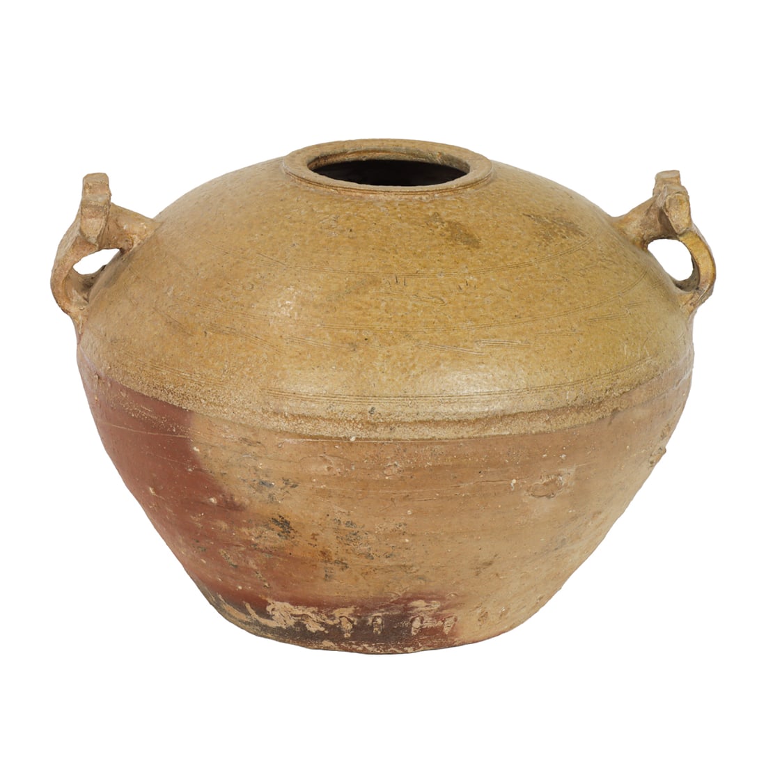 A Chinese straw glazed ceramic jar (1 of 5)