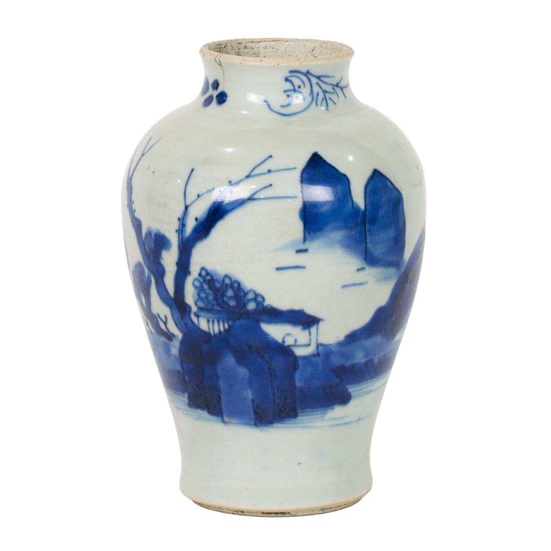 A Chinese blue and white landscape jar (1 of 10)
