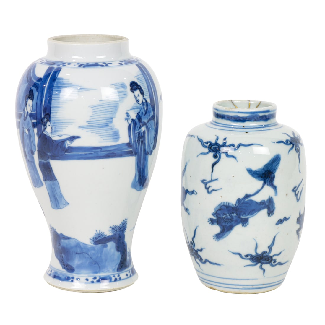 (lot of 2) Chinese blue and white jars (1 of 5)