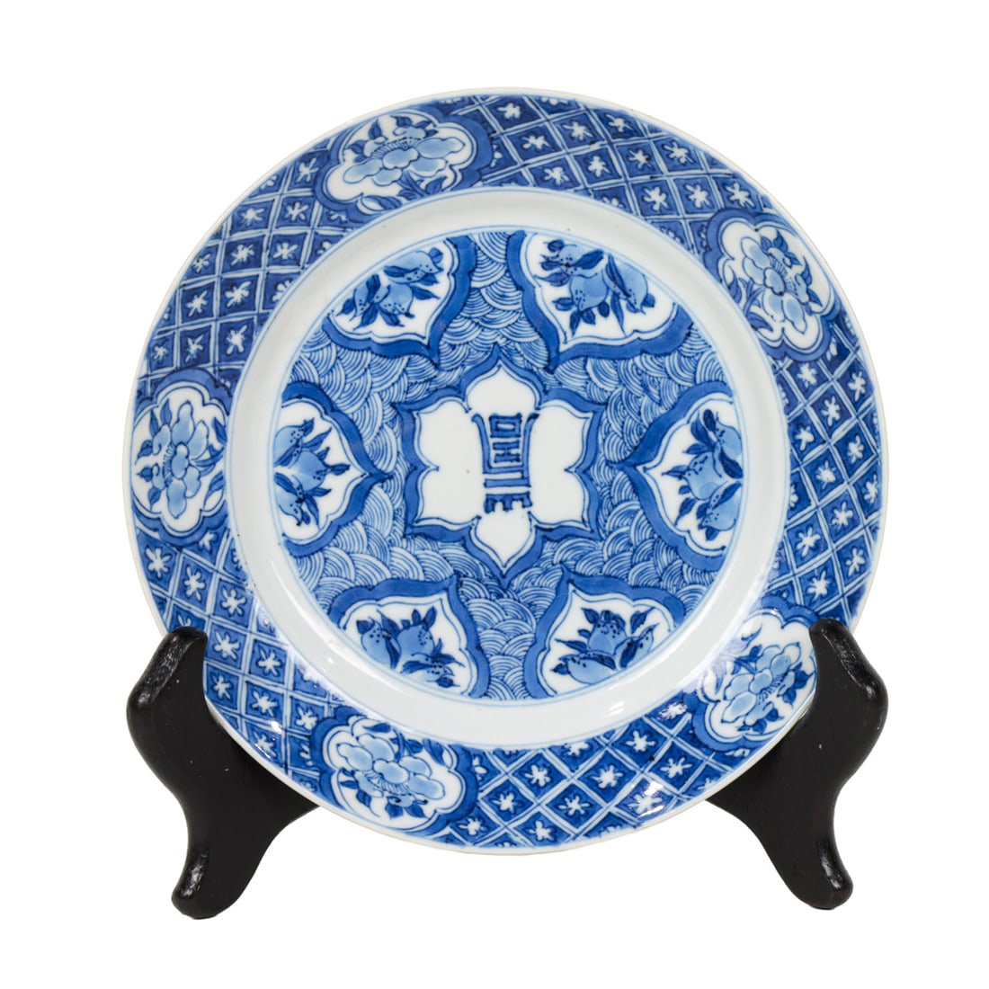 A Chinese blue and white 'longevity' dish (1 of 4)