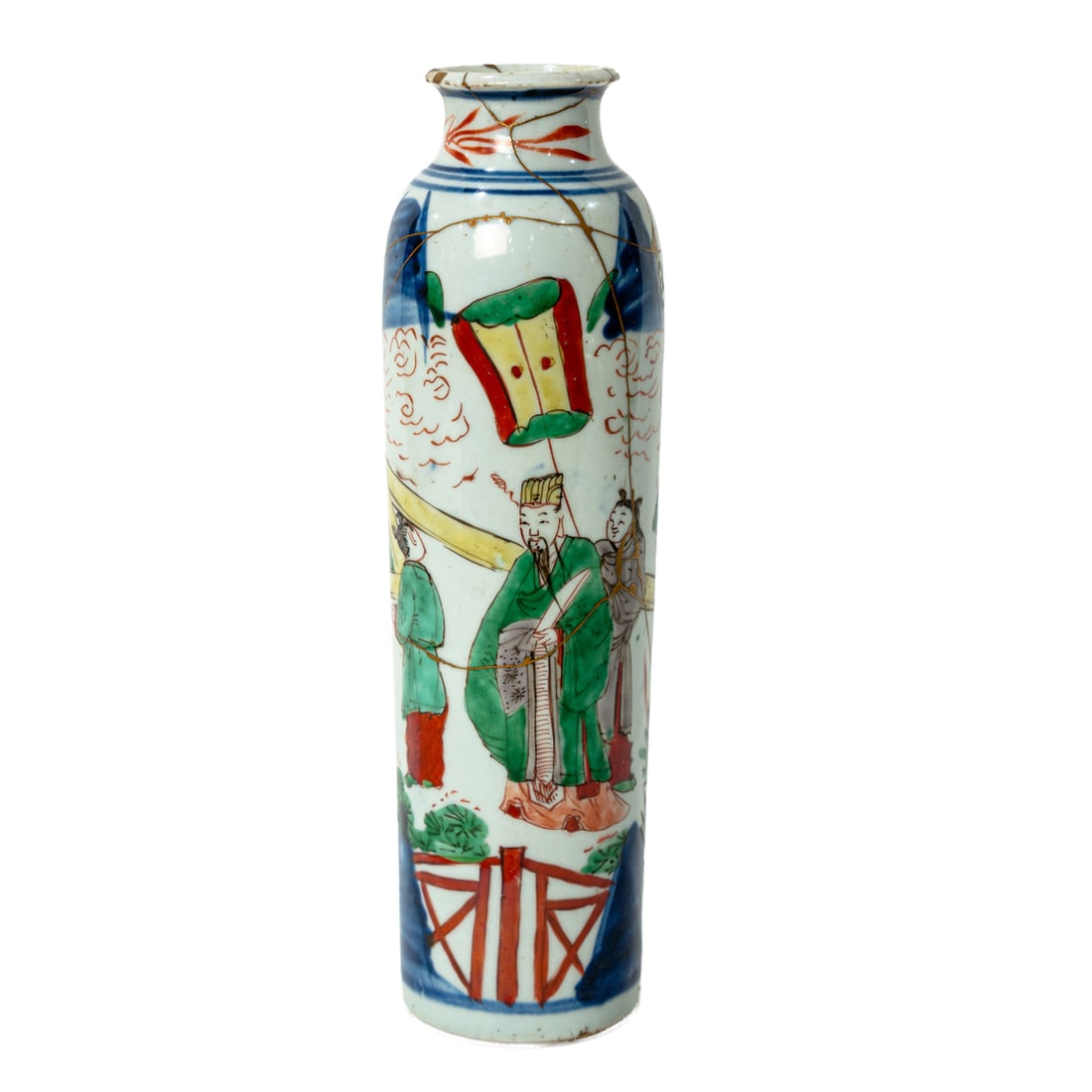 A Chinese Wucai sleeve vase (1 of 3)