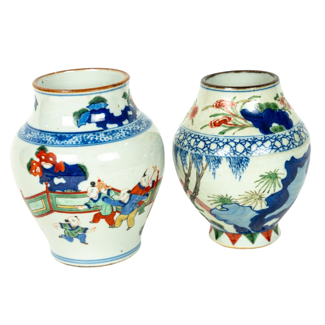 (lot of 2) Chinese wucai jars (1 of 3)