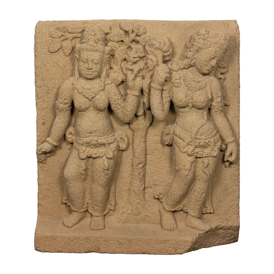 An Indonesian stone frieze: An Indonesian stone frieze. 26" high.