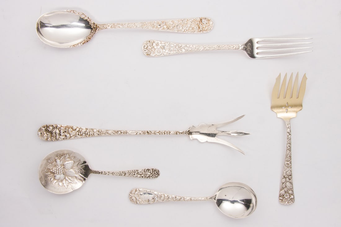 A Collection of Sterling flatware including S Kirk in Various Rose Patterns (1 of 3)