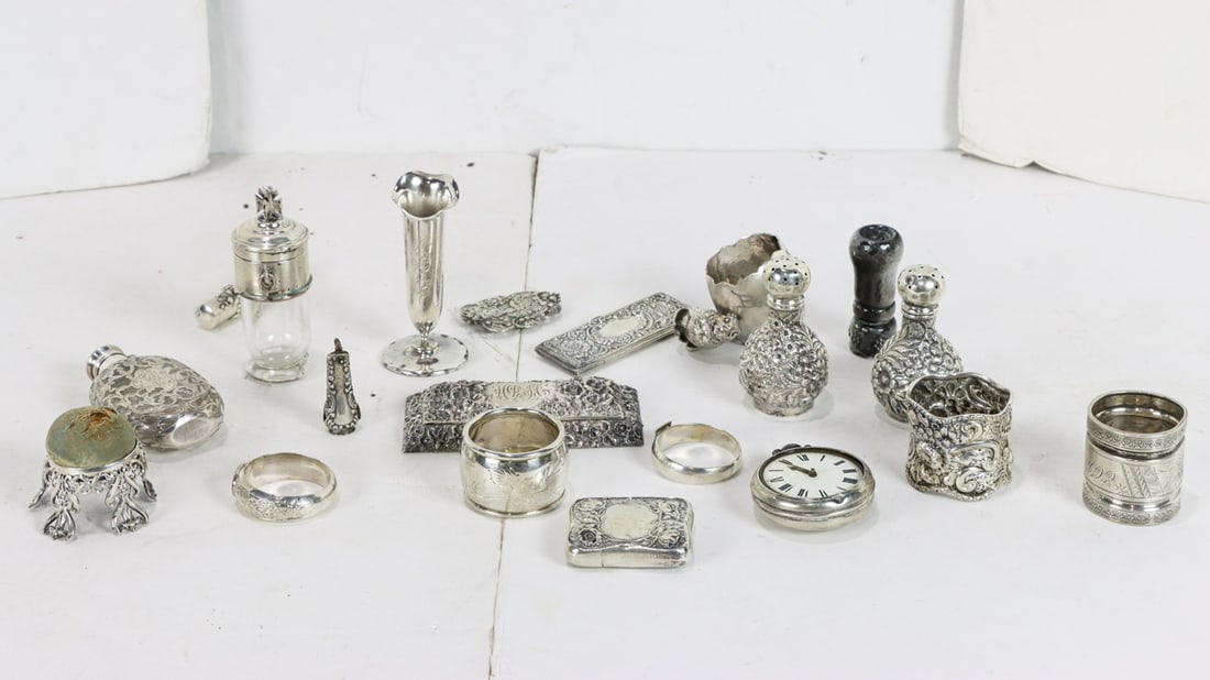 A Collection of Sterling, Silverplate and Copper Desk and Table Articles (1 of 5)