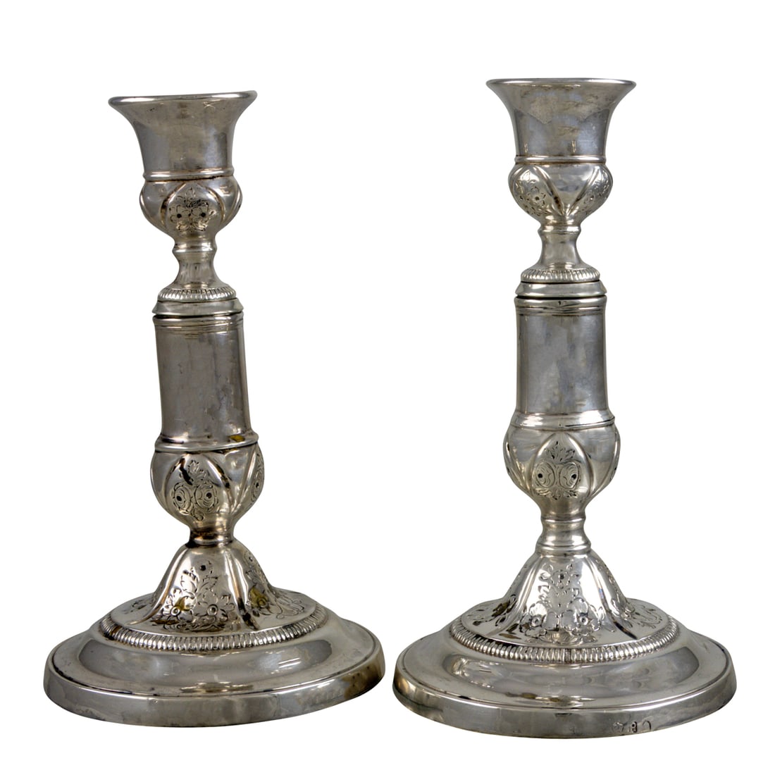 A Pair of English Birmingham Weighted Candlesticks 1808 (1 of 2)