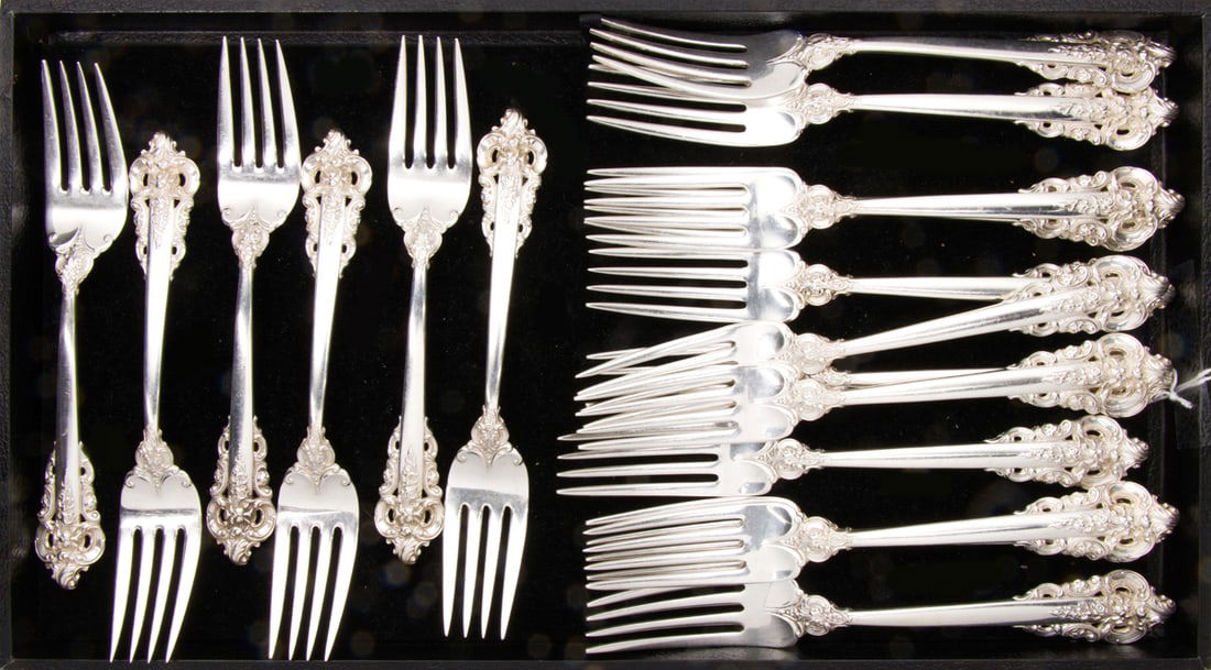 A Wallace Grand Baroque Pattern Sterling Flatware Service (1 of 3)