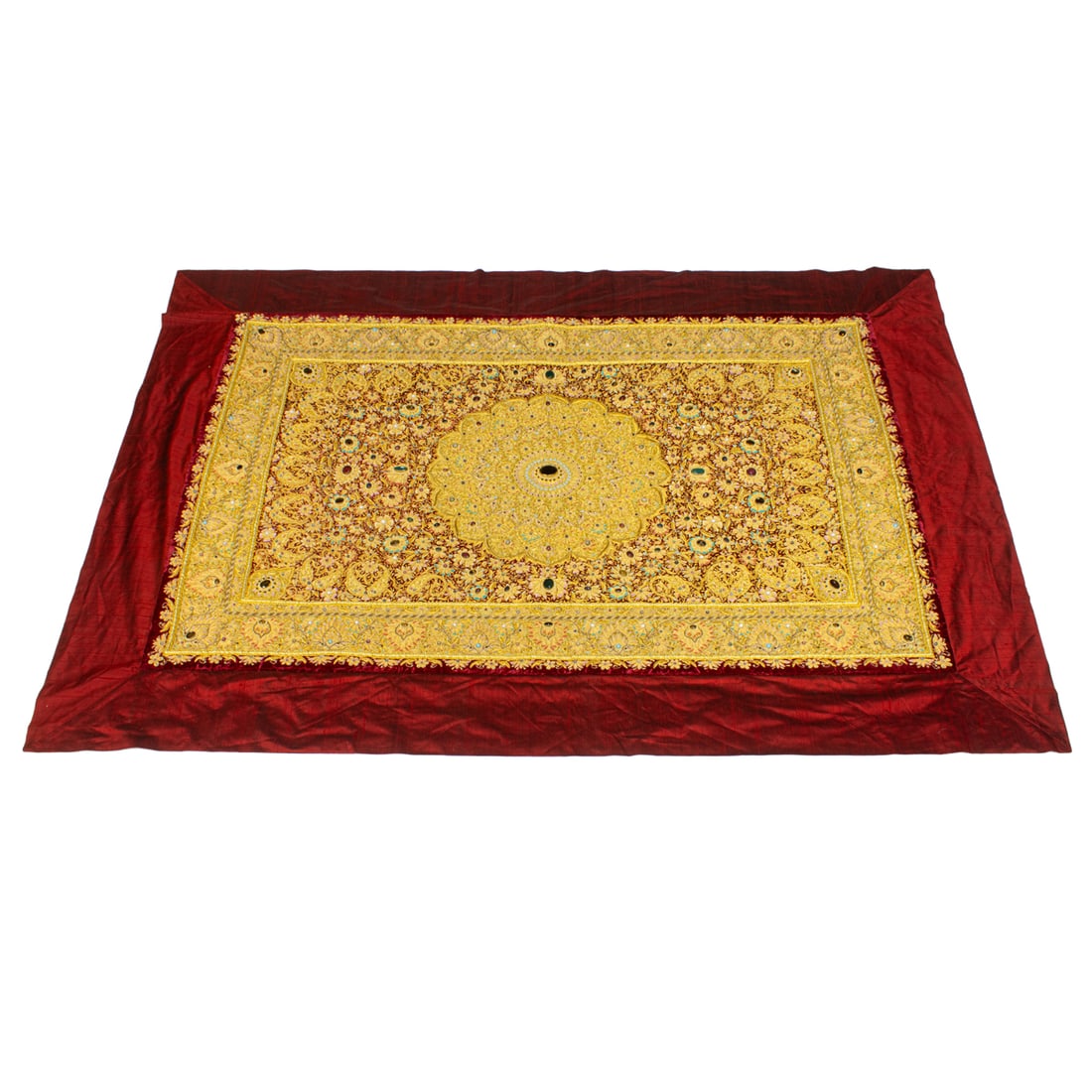 An East Asian needlework and jeweled panel (1 of 3)