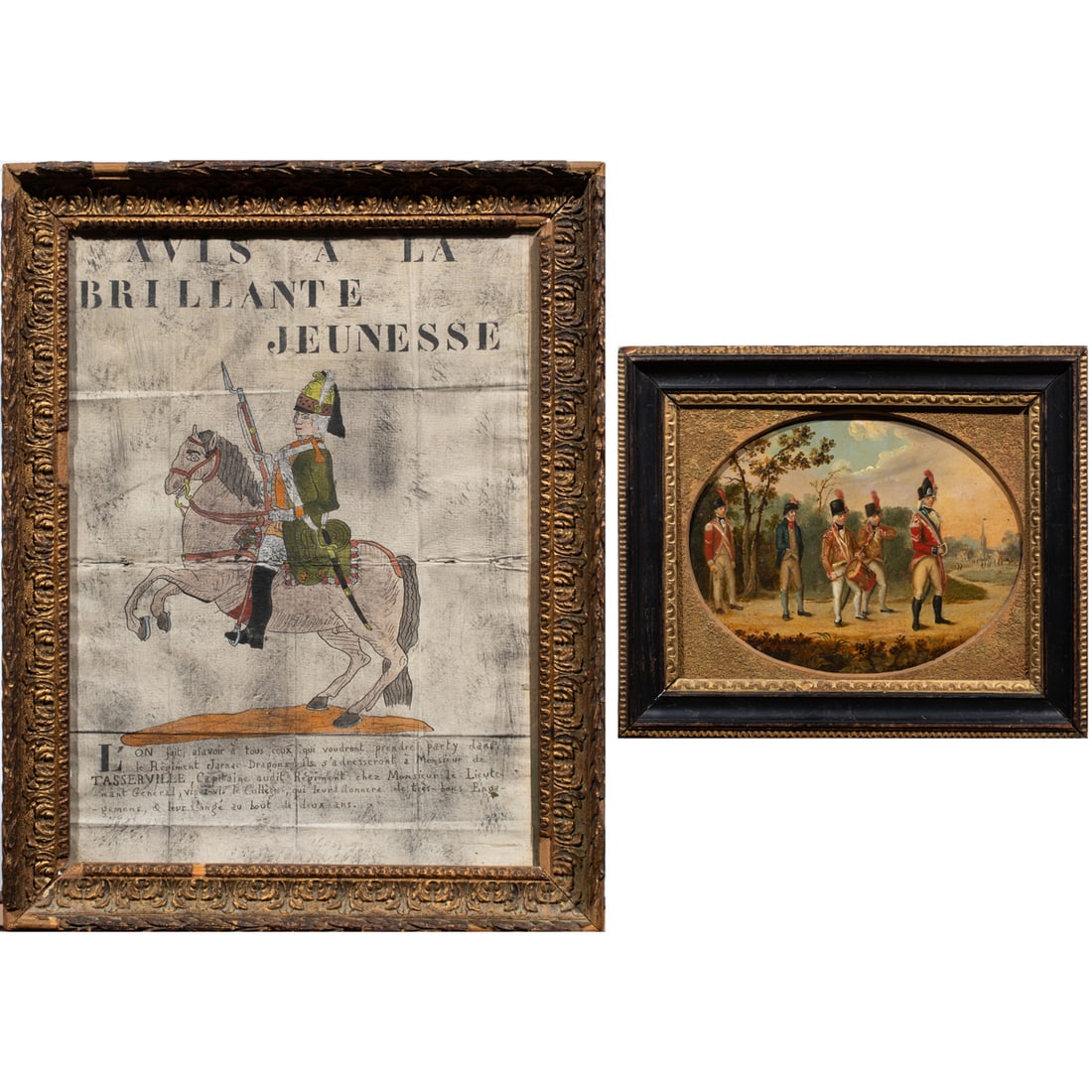 Two European framed military pictures, late 18th/early 19th century (1 of 5)