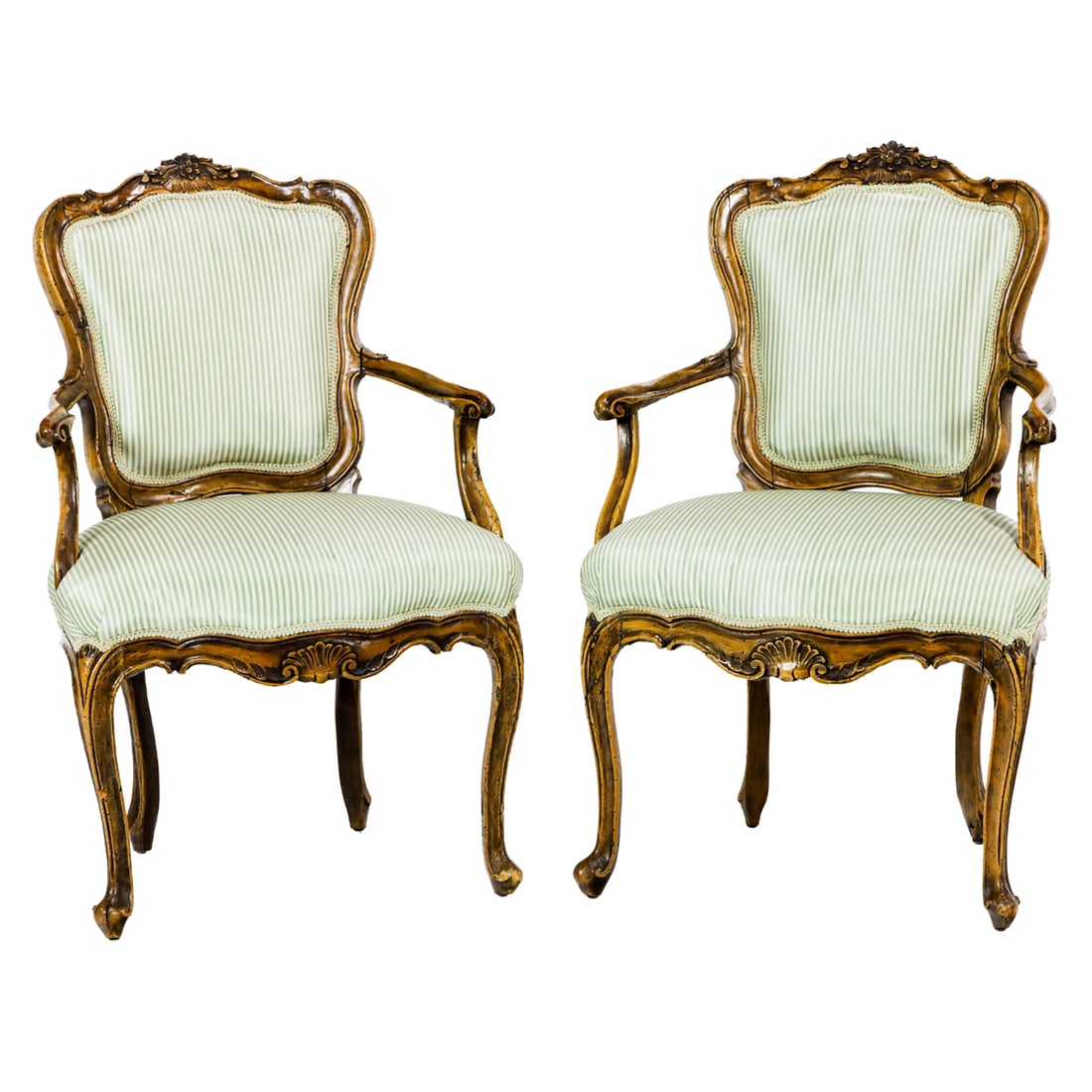 A pair of French Rococo Revival fauteuils circa 1880 (1 of 4)