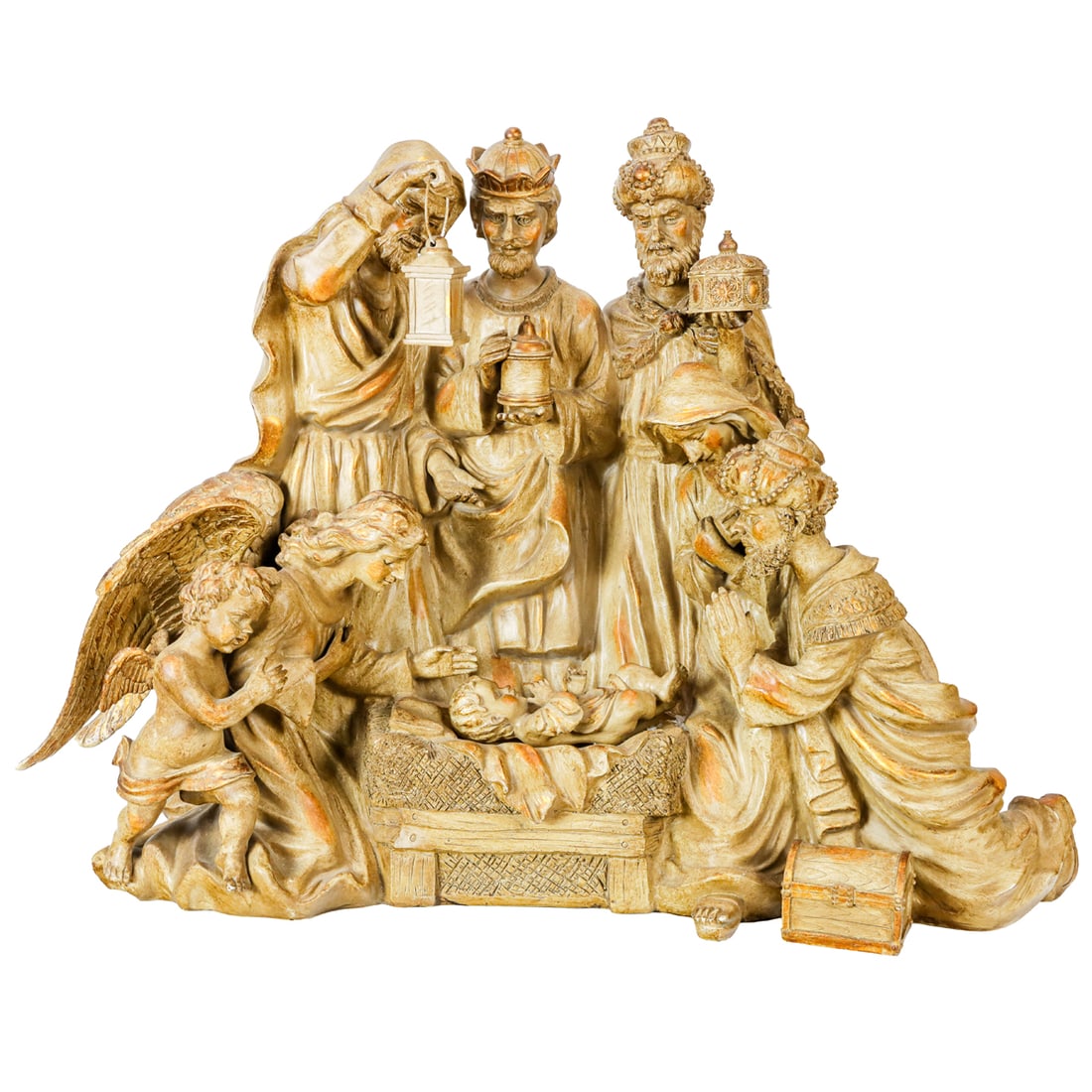An Italian style gilt resin nativity scene (1 of 4)