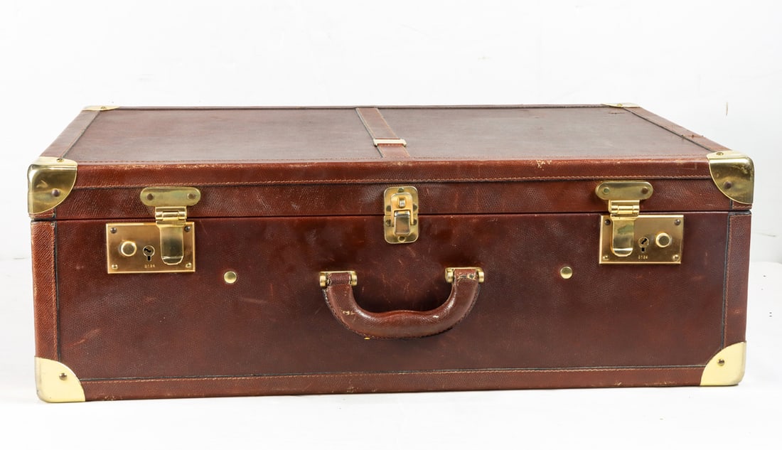 An Italian leather hardside suitcase retailed by Fortum & Mason (1 of 5)