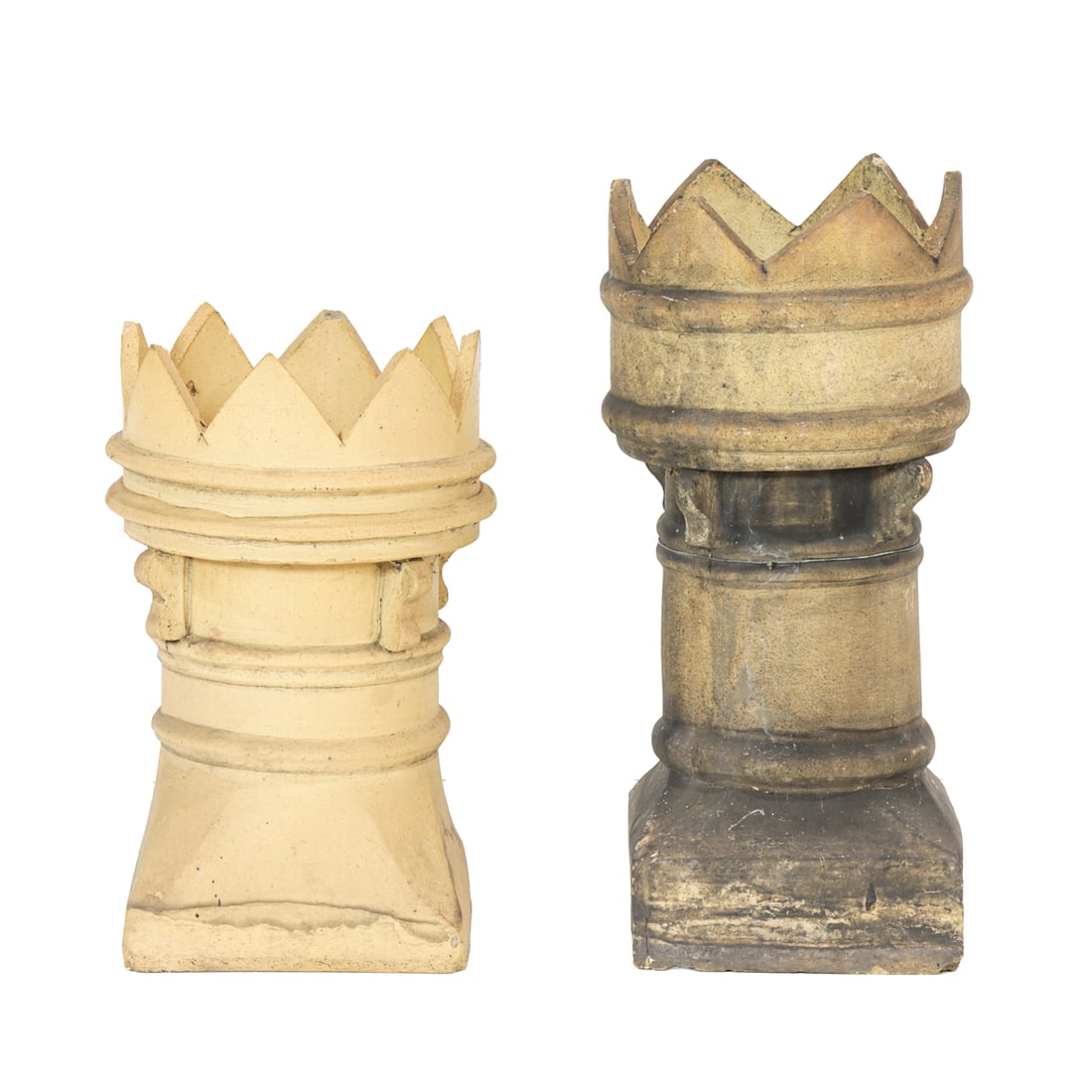 Two late Victorian pottery crown chimney pots (1 of 4)
