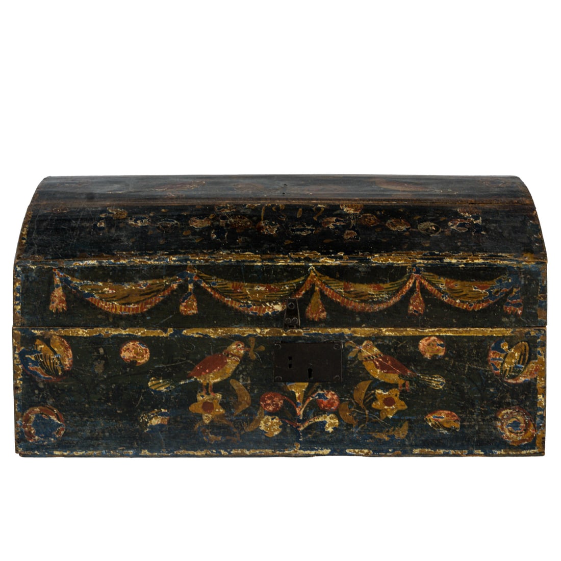 A Scandinavian paint decorated trunk (1 of 3)