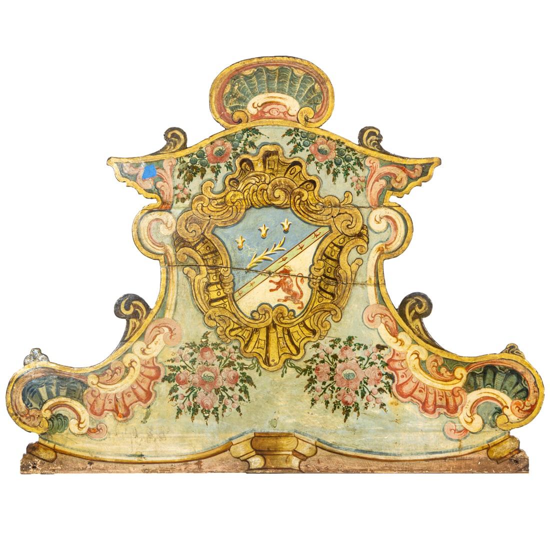A Venetian Rococo style polychrome decorated armorial (1 of 4)