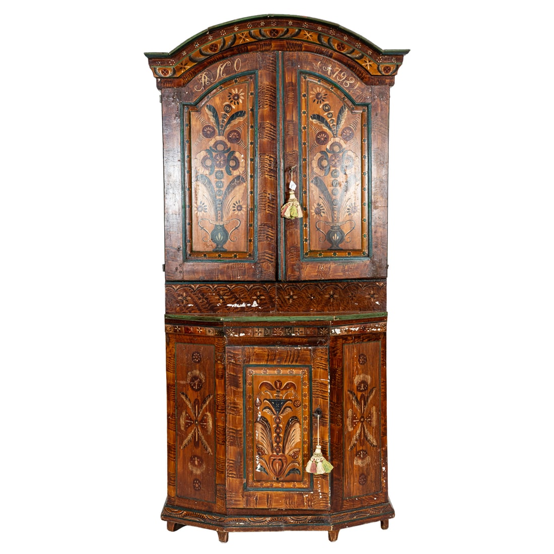 A Swedish allmoge painted storage cabinet dated 1798 (1 of 5)