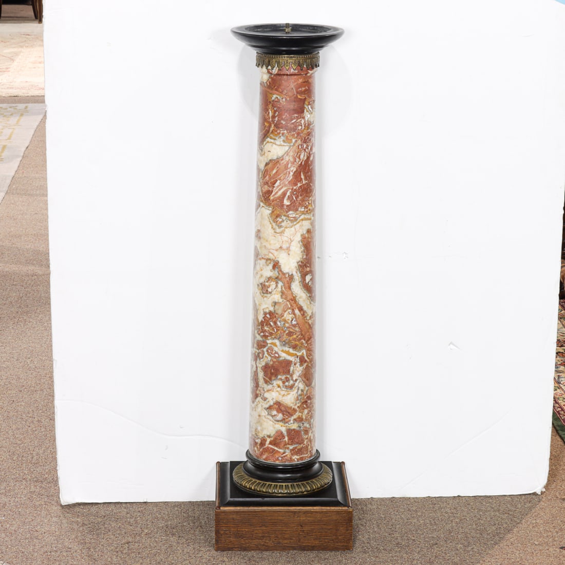 A Neoclassical style gilt bronze mounted marble columnar rotating pedestal (1 of 3)