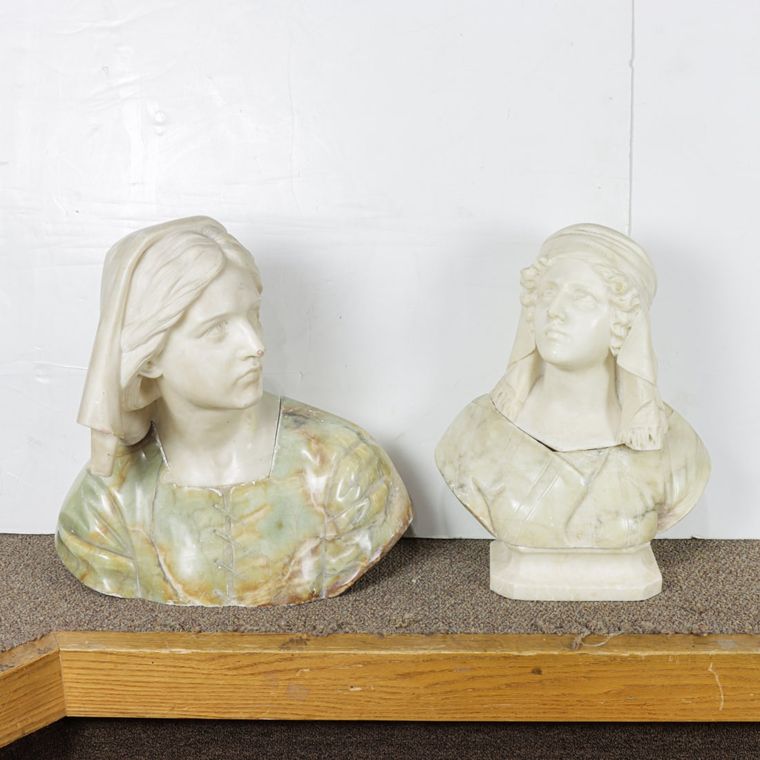 Two Italian carved alabaster busts (1 of 3)